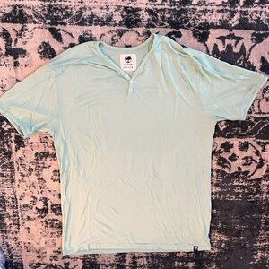 Arbor Henley Style T-Shirt Men’s L Aqua/Light green Lightweight Short Sleeve